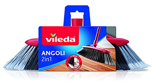 Vileda 137396 Scopa 2-in-1 Doppio Angolo Per Interni, Tecnologia 2-in-1 Delle Fibre, Efficace Contro Tutti i Tipi di Sporco Giunge Anche Negli Angoli von Vileda