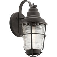Vintage Außenleuchte Wand Alu Glas 45,7 cm hoch IP44 E27 von ELSTEAD