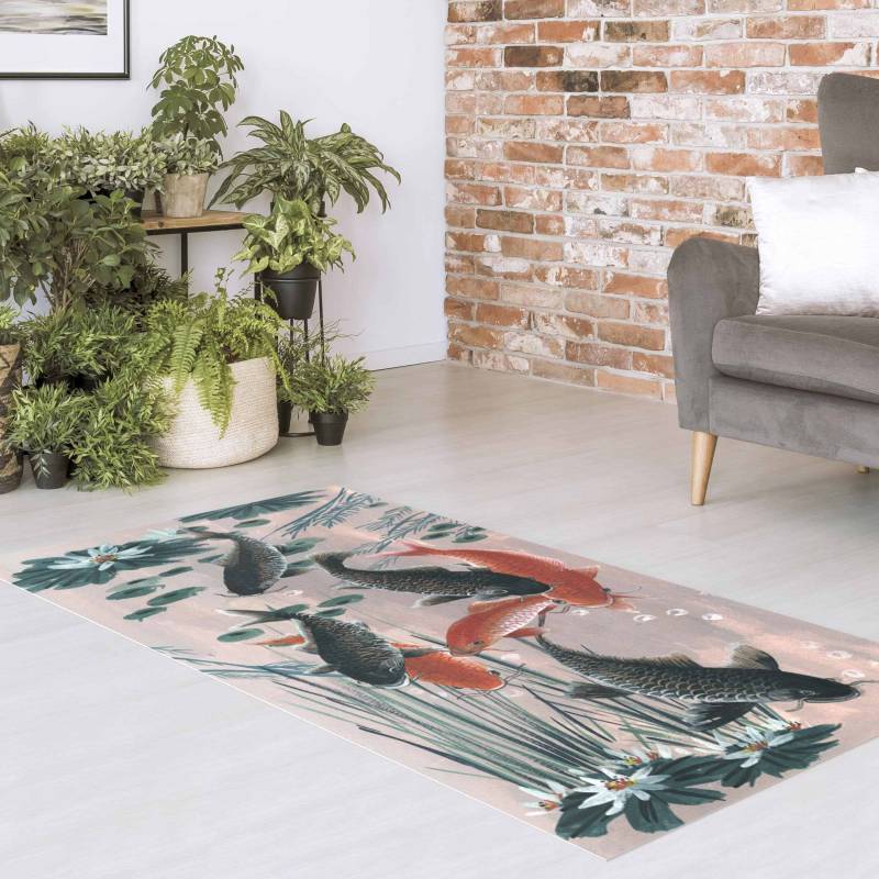 Vinylteppich Asiatische Malerei Kois im Teich II