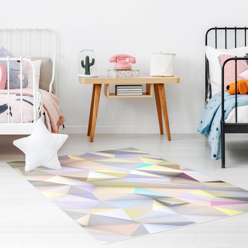 Vinylteppich Geometrische Pastell Dreiecke in 3D