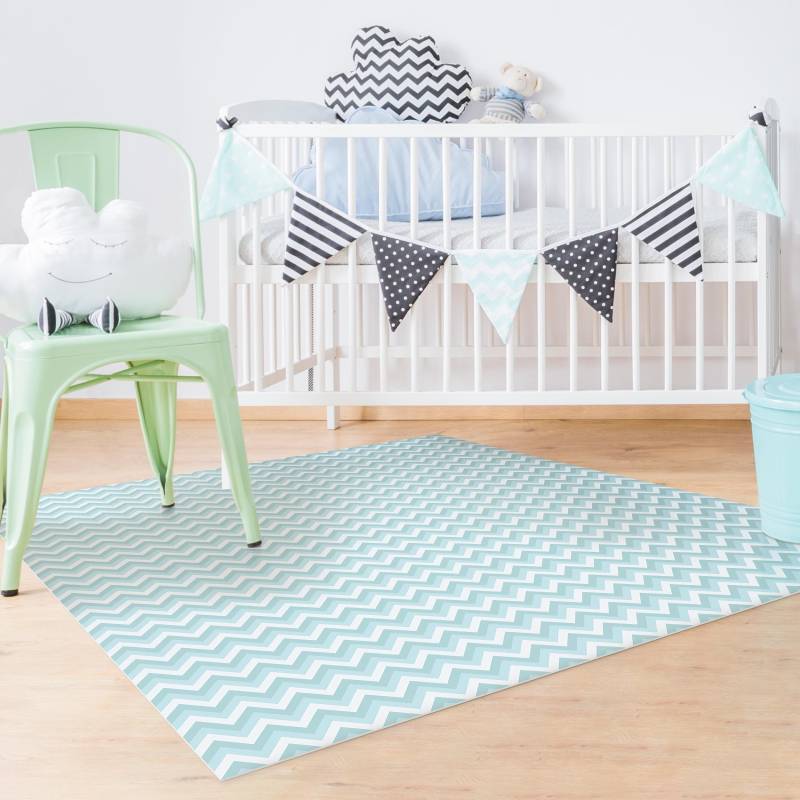 Vinylteppich No.YK39 ZickZack Muster Blau