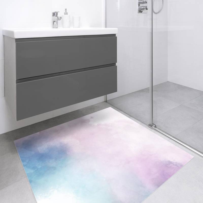 Vinylteppich Aquarellstruktur Symbiose Blau Lila