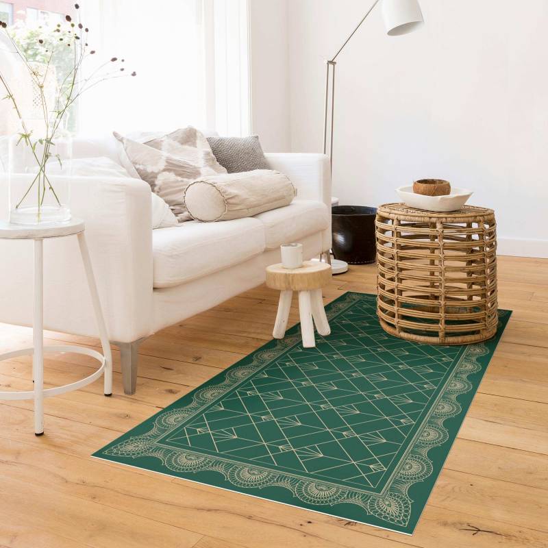 Vinylteppich Art Deco Palme mit Bordüre