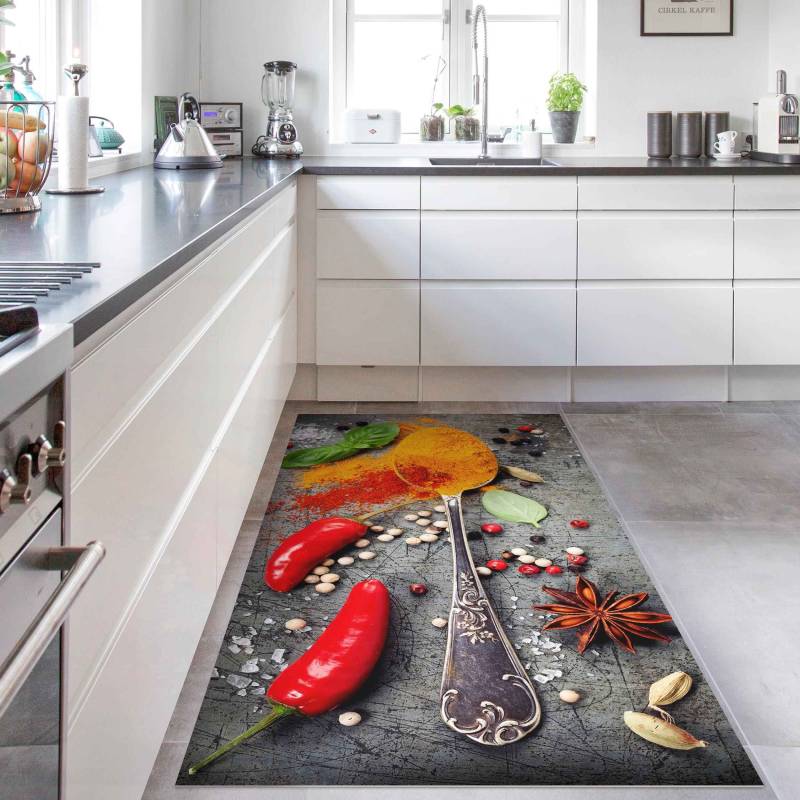 Vinylteppich Löffel mit Gewürzen