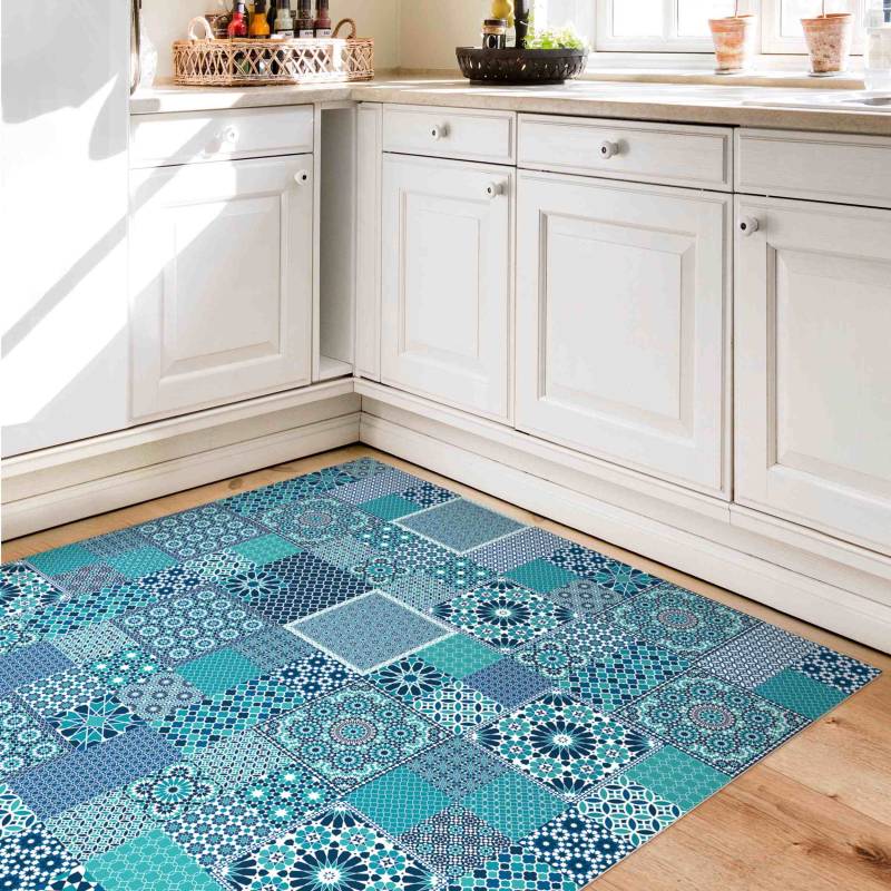 Vinylteppich Marokkanische Mosaikfliesen türkis blau