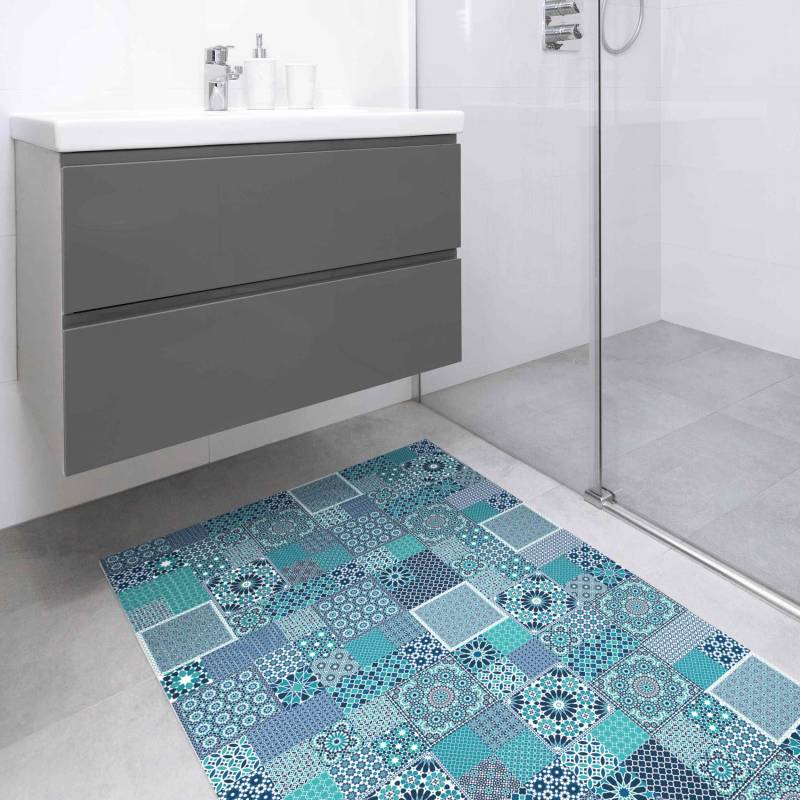 Vinylteppich Marokkanische Mosaikfliesen türkis blau