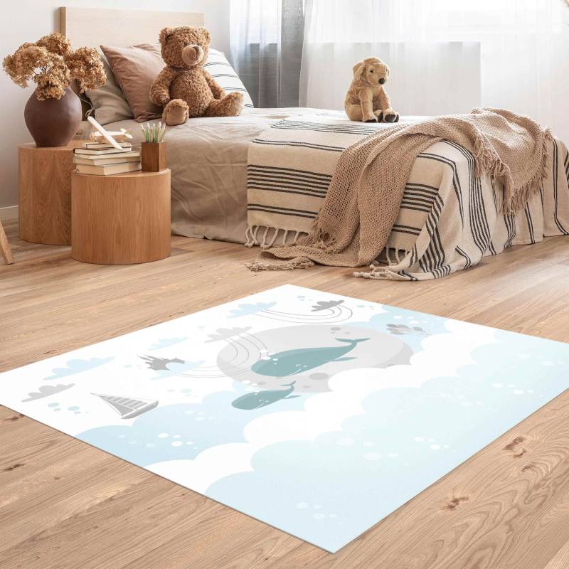 Vinylteppich Wolken mit Wal und Schloss