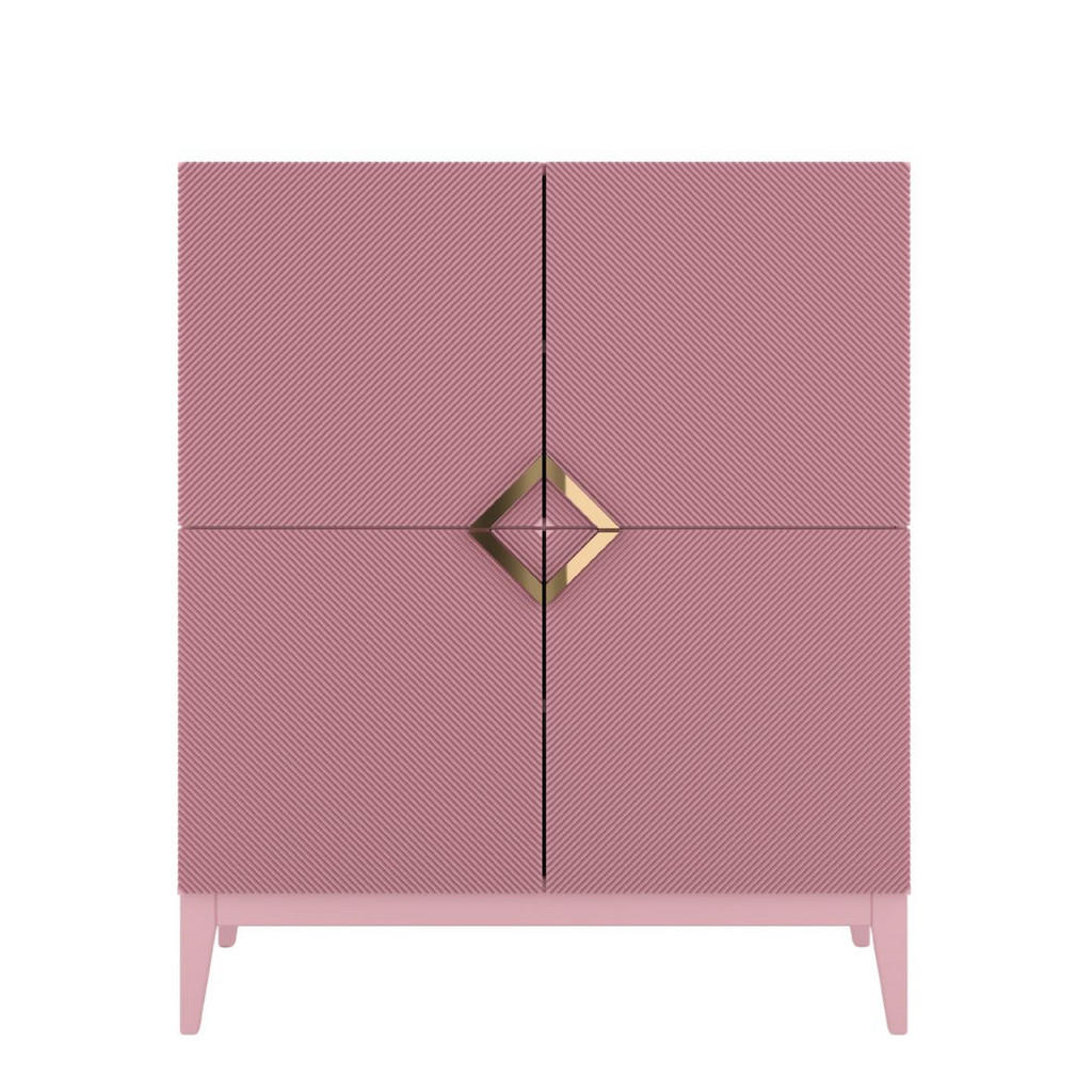Visby Highboard, Rosa, Holz, Holzwerkstoff, 100.5x120.5x42 cm, Wohnzimmer, Kommoden & Sideboards, Highboards Visby Highboard, Rosa, Holz, Holzwerkstoff, 100.5x120.5x42 cm, Wohnzimmer, Kommoden & Sideboards, Highboards von Visby