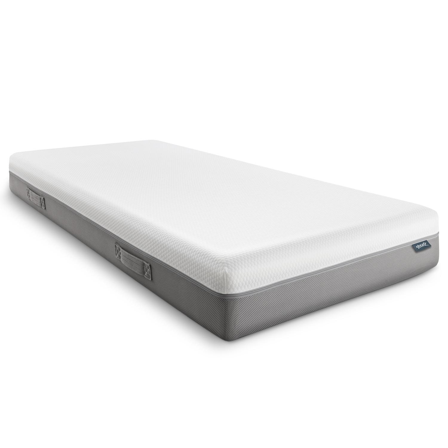Viskoelastik-Matratze Sleezzz Premium 80 x 200 cm, Höhe 20 cm, Härtegrad H2/H3, mit Wendegriffen Viskoelastik-Matratze Sleezzz Premium 80 x 200 cm, Höhe 20 cm, Härtegrad H2/H3, mit Wendegriffen