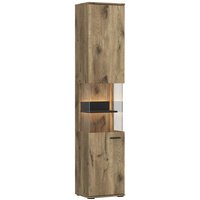 Vitrine 1-trg mit Glas inkl. LED-Beleuchtung ca. 40x198x37 cm Eiche / Anthrazit