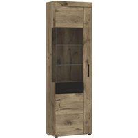 Vitrine 1-türig GRANO von Wojcik Eiche / Kosmos Grau