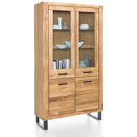 Vitrine 110 cm breit TINA von Elfo Möbel Eiche teilmassiv