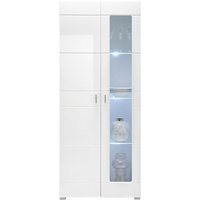 Vitrine 2-trg inkl Beleuchtung ENRIQUE von HBZ Weiß hochglanz