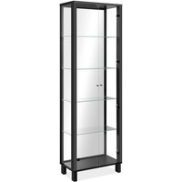 Vitrine 2-trg. inkl.Spiegerückwand Schwarz