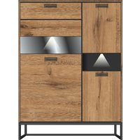 Vitrine 3-trg 110cm MANHATTAN von Wohn-Concept Haveleiche Cognac / Metallgestell graphit Vitrine 3-trg 110cm MANHATTAN von Wohn-Concept Haveleiche Cognac / Metallgestell graphit