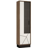 Vitrine BROLO BROV01L von Wojcik Catania Eiche Perlschwarz Möbelbauplatte schwarze Platte - PVC weiß HG Vitrine BROLO BROV01L von Wojcik Catania Eiche Perlschwarz Möbelbauplatte schwarze Platte - PVC weiß HG