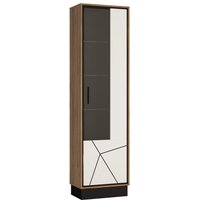 Vitrine BROLO BROV01R von Wojcik Catania Eiche Perlschwarz Möbelbauplatte schwarze Platte - PVC weiß HG
