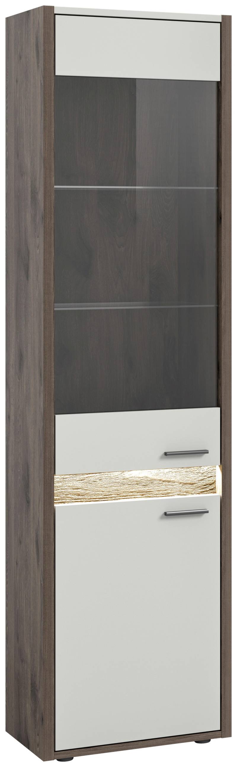 Vitrine Falcona Eiche dunkel /Grau ca. 198x51 cm