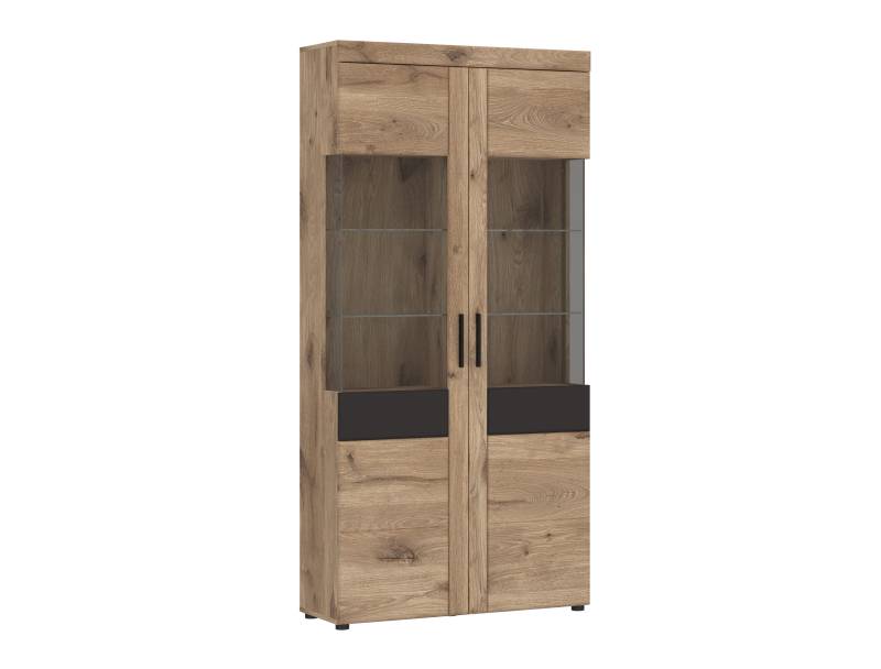 Vitrine GRANO in in Viking Eiche Nachbildung/Kosmos grau