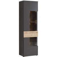 Vitrine L inkl Beleuchtung Como von Forte Wolfram Grau / Planked Eiche Vitrine L inkl Beleuchtung Como von Forte Wolfram Grau / Planked Eiche
