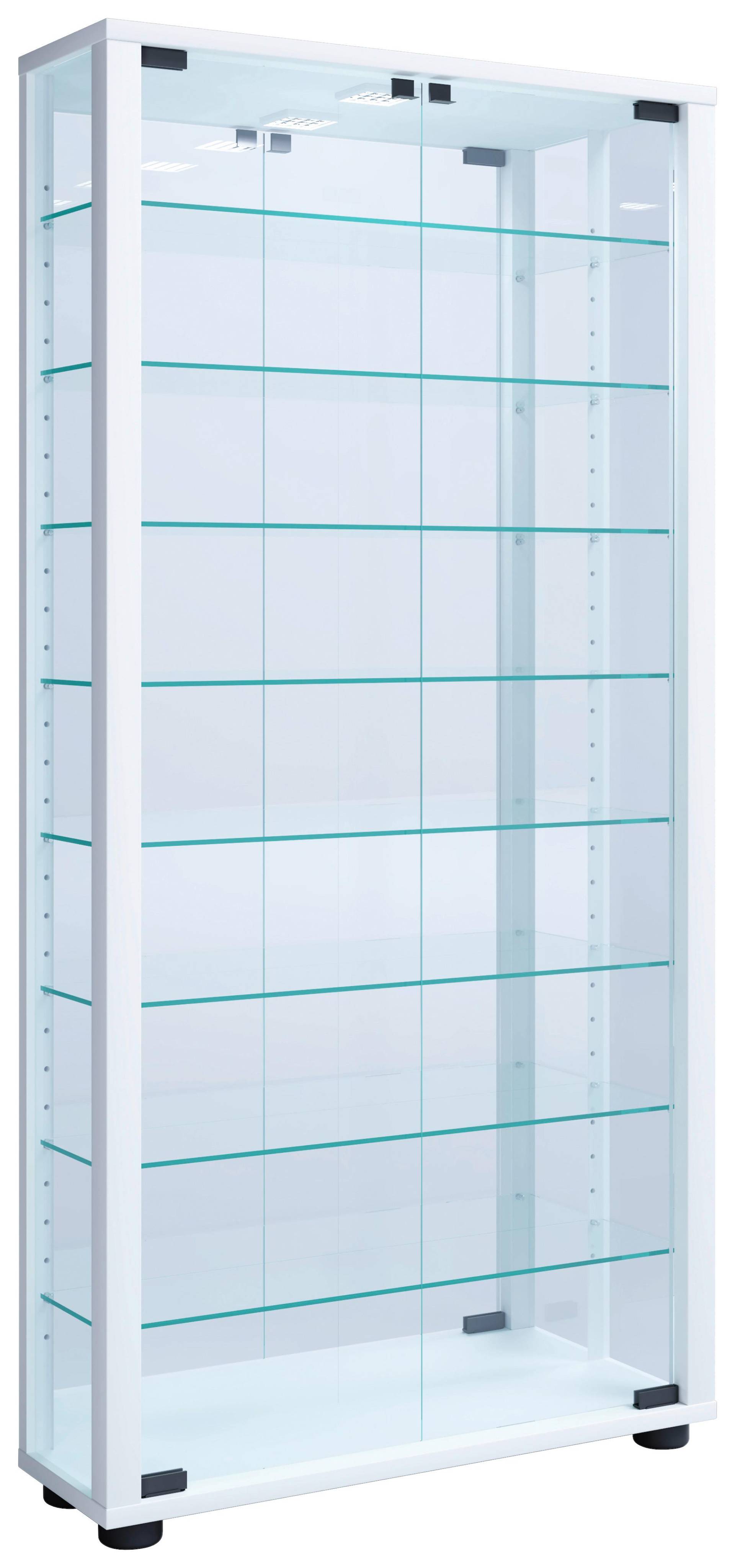 Vitrine Lumo mit LED ca. 59x115x18 cm Weiß