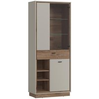 Vitrine RIVERO RIVV05 von Wojcik Kieselgrau Flagstaff Eiche Dunkel