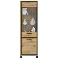 Vitrine TRONDHEIM von Forte Artisan Eiche / Schwarz Eiche
