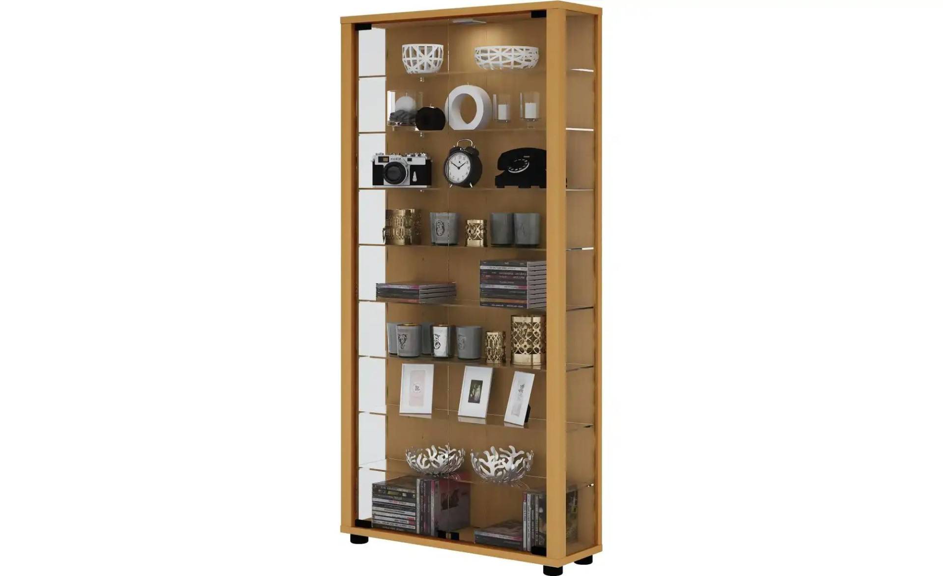 Vitrine   ¦ holzfarben ¦ Maße (cm): B: 59 H: 113 Schränke > Vitrinen & Anrichten - Möbel Kraft