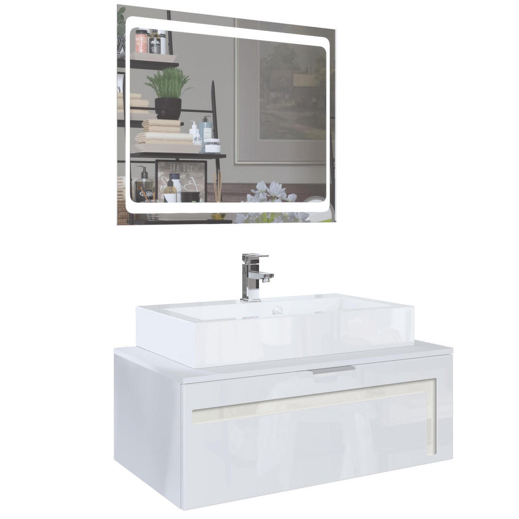Vladon WASCHBECKENUNTERSCHRANK Creme
