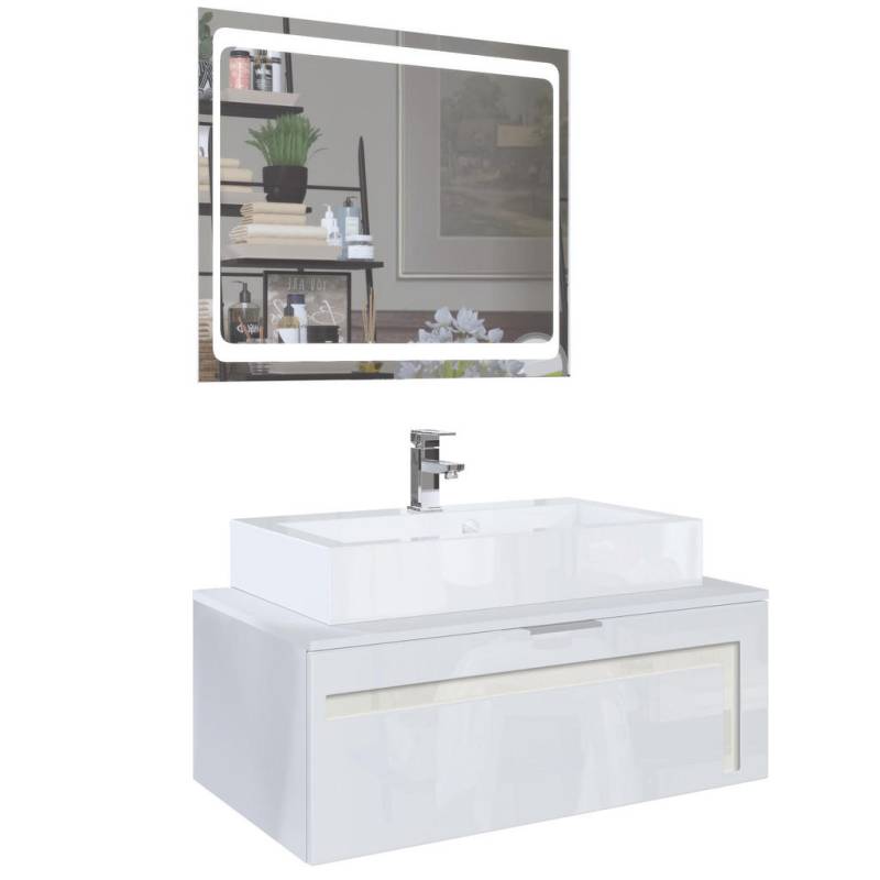 Vladon WASCHBECKENUNTERSCHRANK Creme