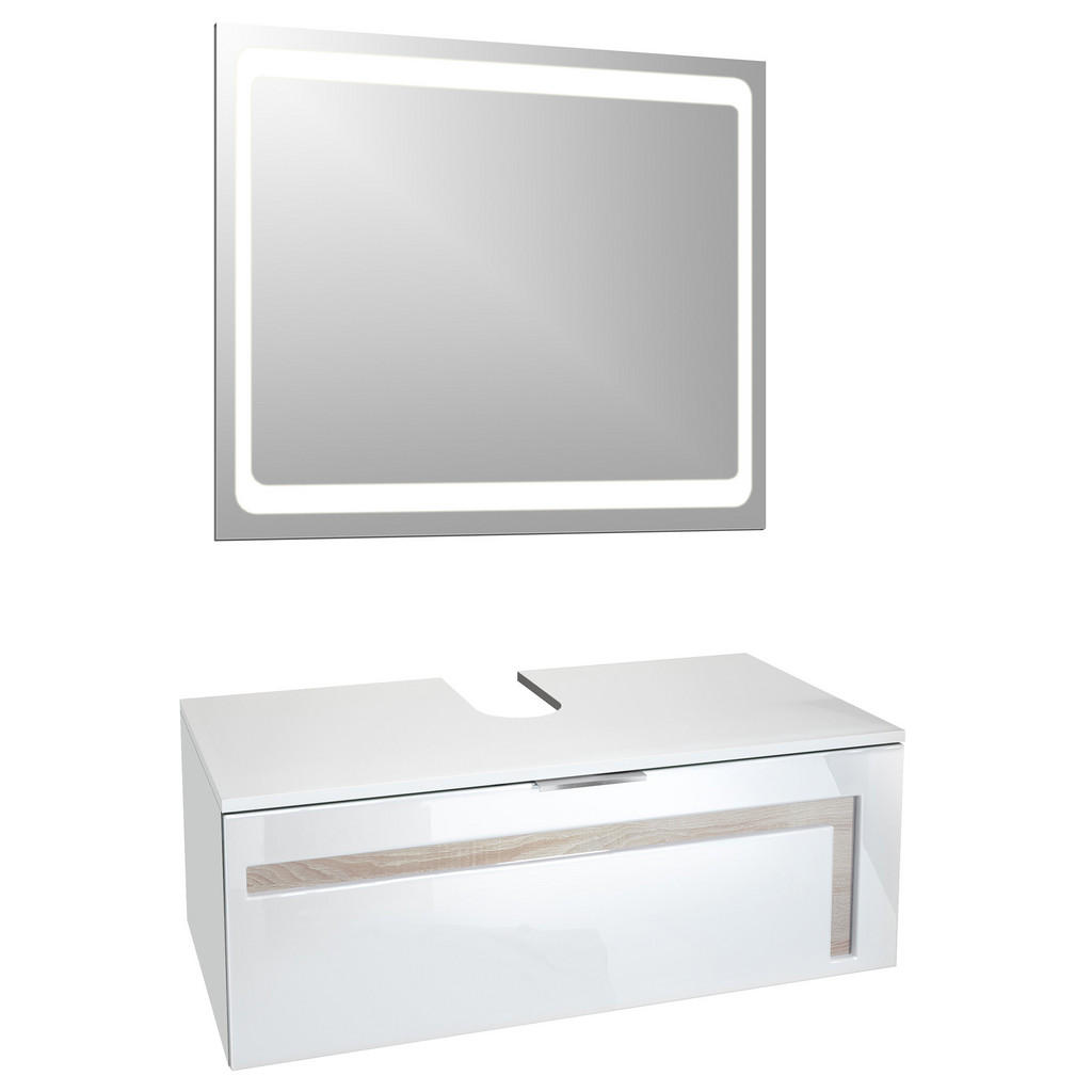 Vladon WASCHBECKENUNTERSCHRANK Eiche San Remo