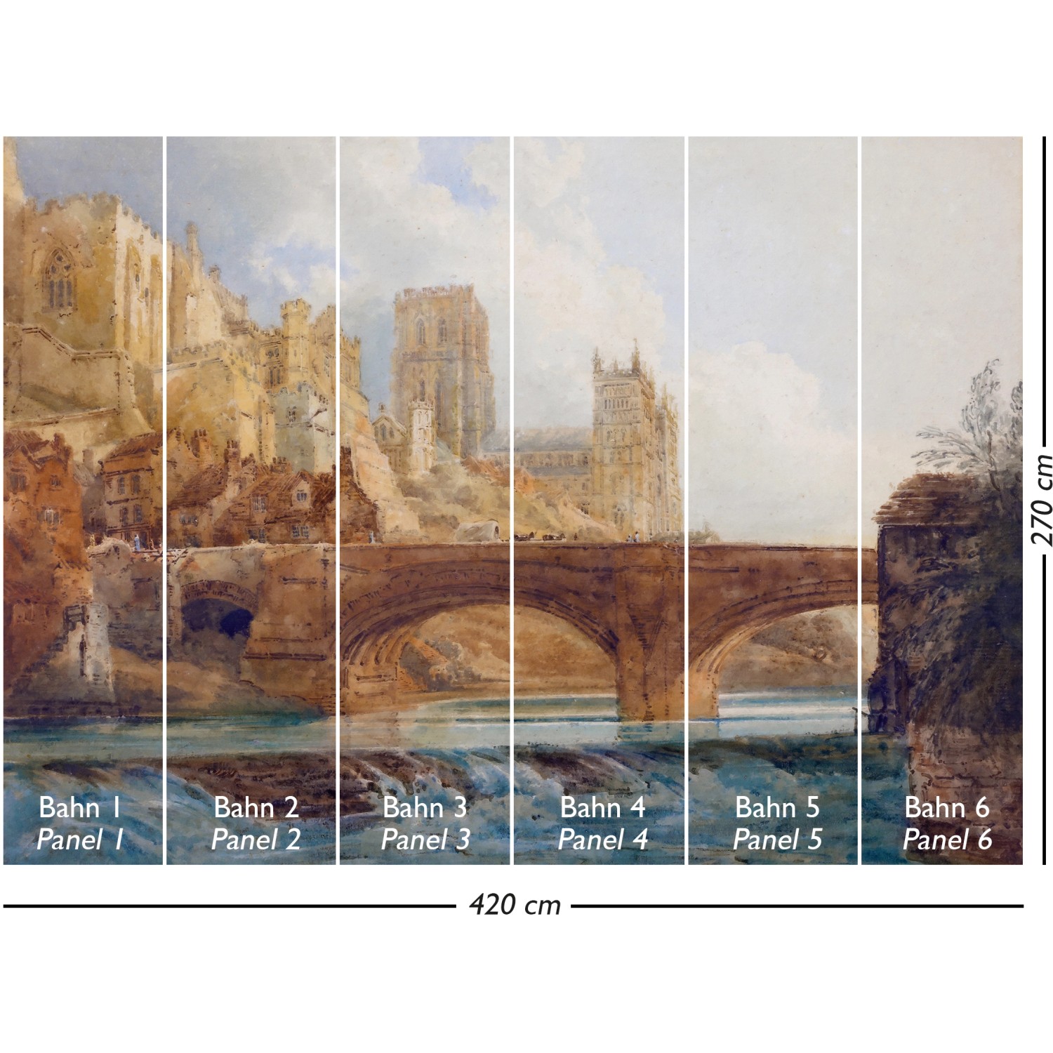 Vliestapete Wandbild Mediterranean Castle 2,70 m x 4,20 m Mehrfarbig FSC® von -