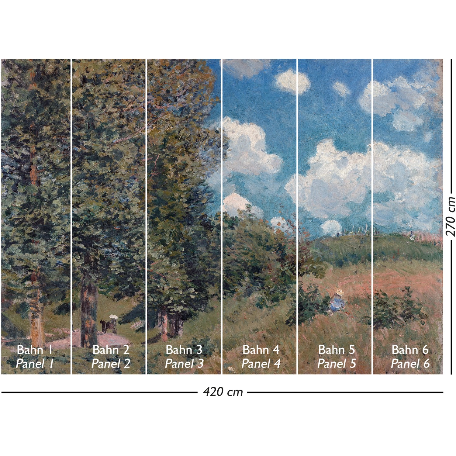 Vliestapete Wandbild Parkside View 2,70 m x 4,20 m Mehrfarbig FSC® von -