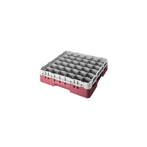 Voetglazenkorf m/1 opzetstuk 500x500 H 143mm max 92mm 36 comp. Cambro 36S318-416 Cranberry von Cambro