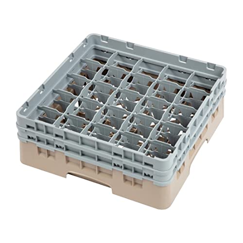 Voetglazenkorf m/2 opzetstukken 500x500 H 184mm max 133mm 25 comp. Cambro 25S434-184 Beige von Cambro