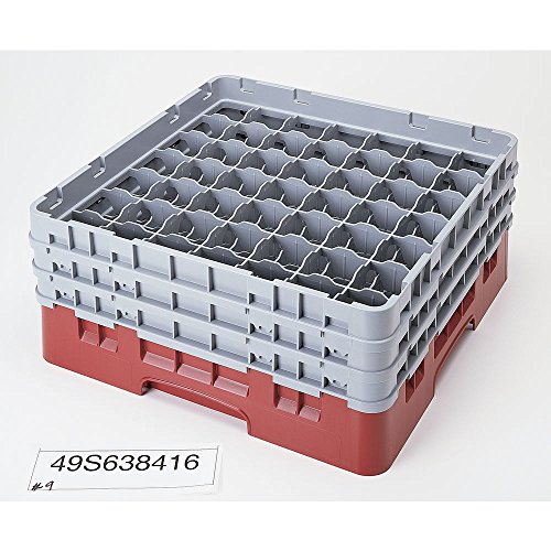 Voetglazenkorf m/3 opzetstukken 500x500 H 225mm max 174mm 49 comp. Cambro 49S638-416 Cranberry von Cambro