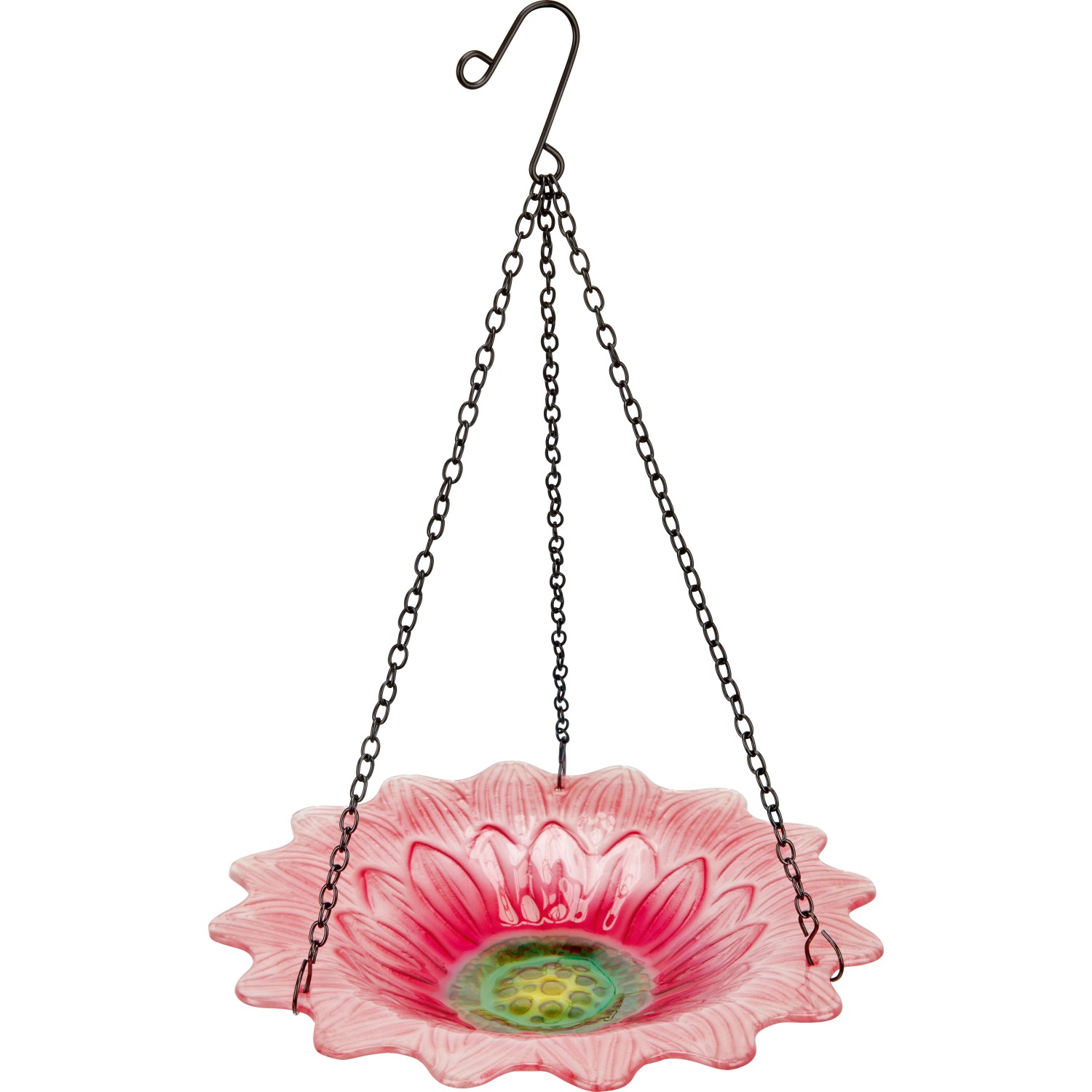 Vogeltränke Hängend Glas Blume Rosa Ø 23 cm