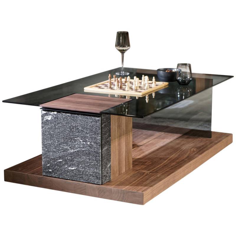Voglauer COUCHTISCH Walnuss, Grau, Schwarz