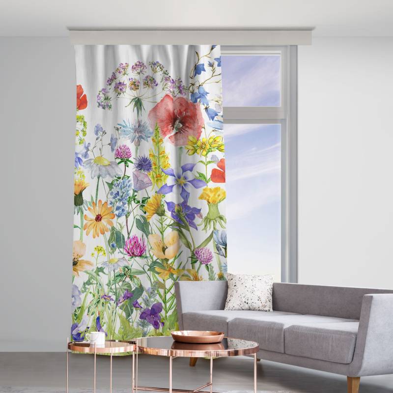 Vorhang Aquarellierte Blumenwiese