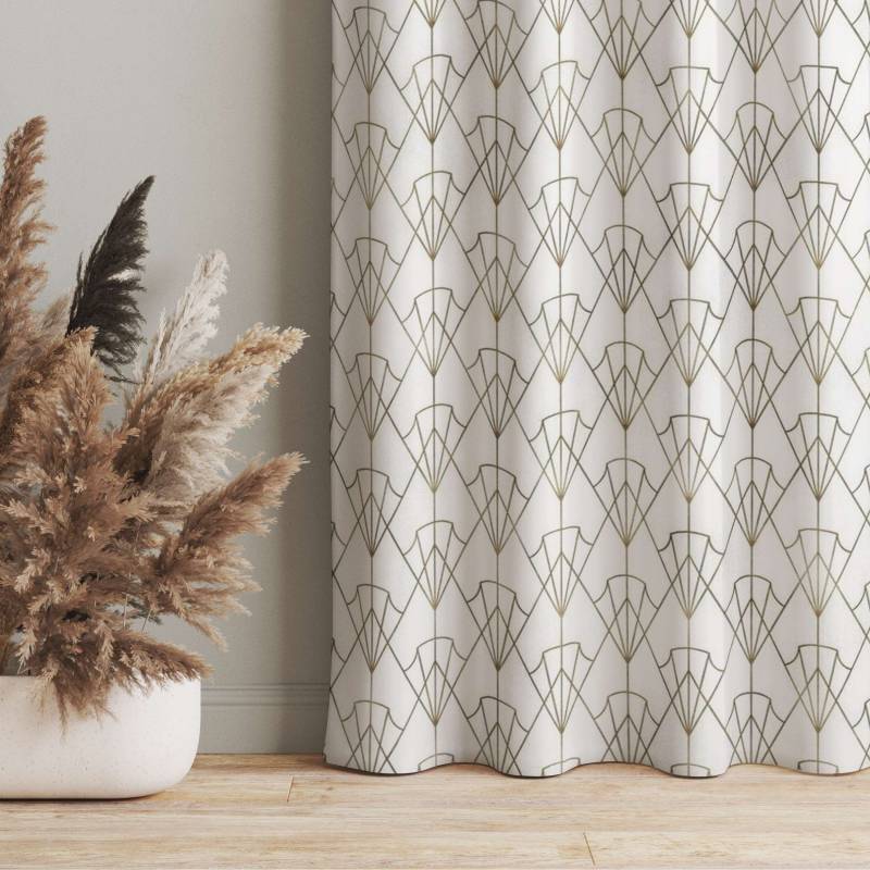 Vorhang Vintage Art Deco Muster Pfeile XXL