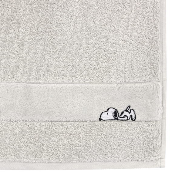 Vossen Handtücher PEANUTS Sleepy Snoopy - Farbe: pearl grey - 7110 - Set 2x Gästetuch 30x50 cm
