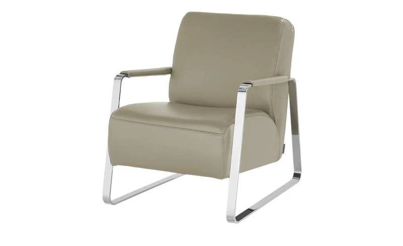 W.SCHILLIG Sessel aus Leder 17350 Quadroo ¦ beige ¦ Maße (cm): B: 65 H: 82 T: 82.0 Polstermöbel > Sessel > Fernsehsessel - Möbel Kraft