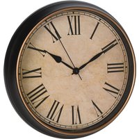 WANDUHR Retro Rund ca. 35 cm 837000610  Schwarz / Braun