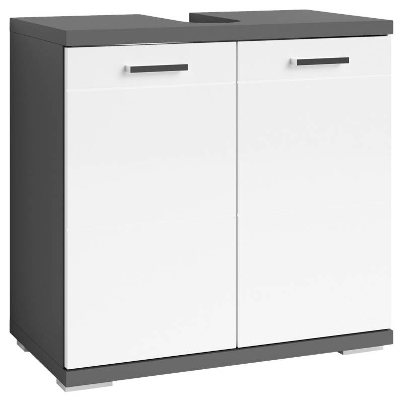 Waschbeckenunterschrank Nebras ka ca60x59x31cm Anthrazit/Weiß