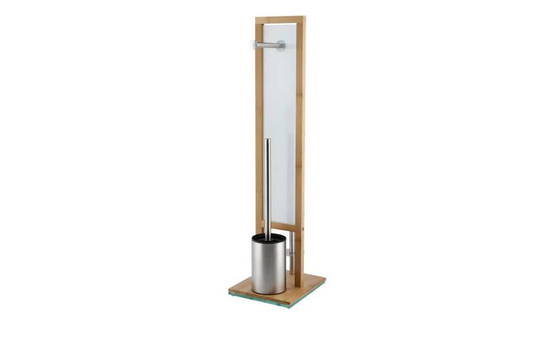 WC-Stand-Garnitur  Rivalta ¦ holzfarben ¦ Bambus,Glas,Edelstahl ¦ Maße (cm): B: 18 H: 70 T: 20.0 Badaccessoires - Möbel Kraft