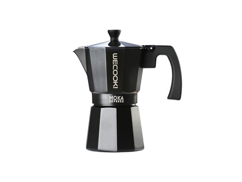 WECOOK! Bella Espressomaschine für die Herdplatte, Espressokocher, Italienischen Kaffee, Moka-Kanne Kaffeebereiter Aluminium, 3 Tassen, Silikondichtung, Sicherheitsventil, Vitrokeramik, Gas von WECOOK!