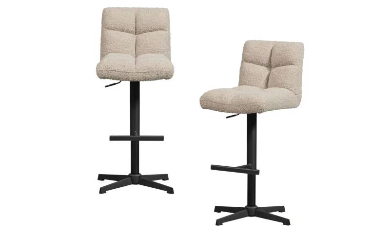 WOOOD Barstuhl 2er-Set   ¦ beige ¦ Maße (cm): B: 58 H: 114 Polstermöbel > Hocker > Barhocker - Höffner