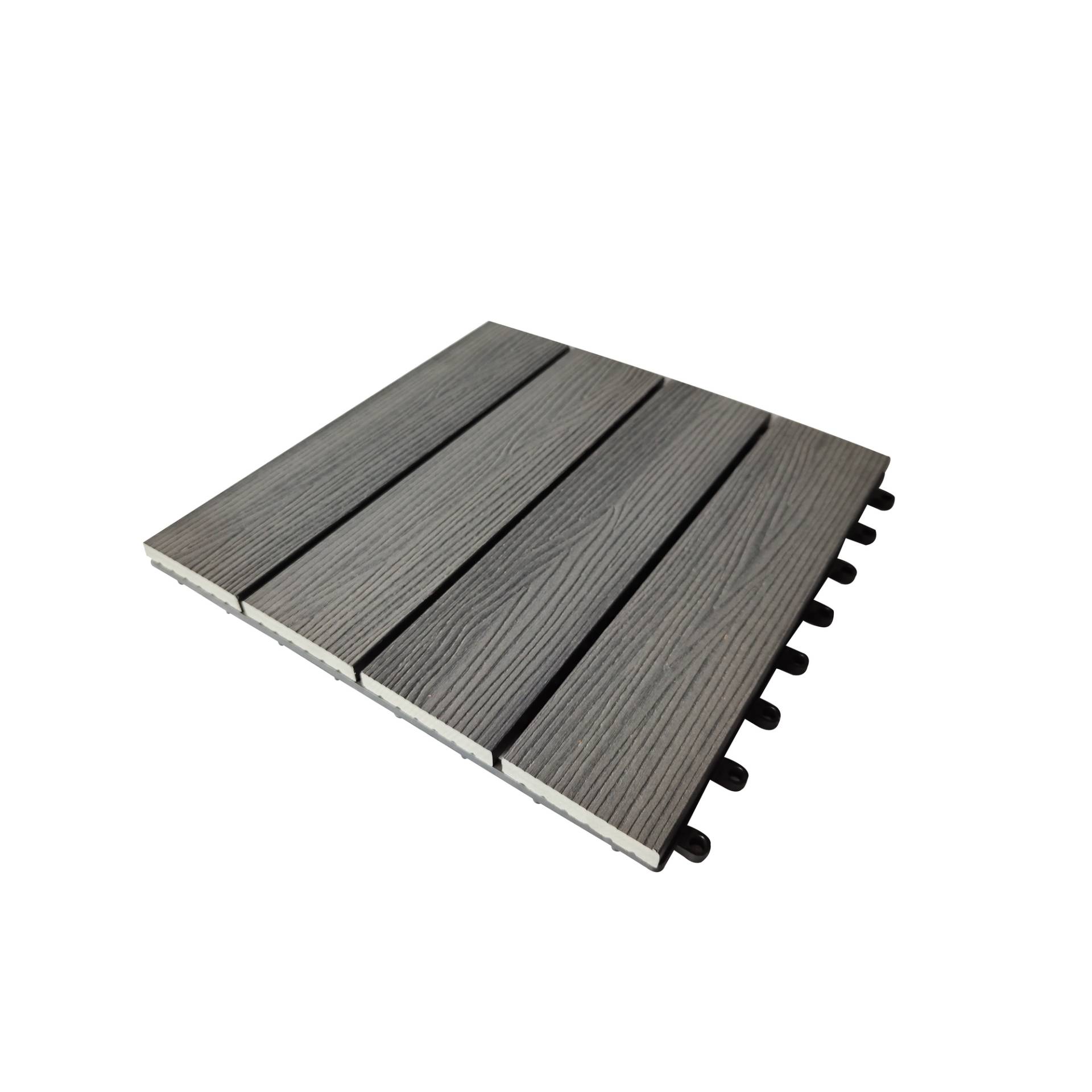WPC-Klickfliese grau 30 x 30 x 2,2 cm 4 Stück
