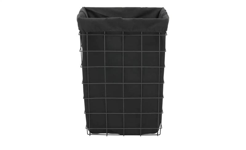 Wäschekorb   ¦ schwarz ¦ Metall,Polyester,Baumwolle ¦ Maße (cm): B: 35 H: 55 T: 40.0 Aufbewahrung > Wäscheaufbewahrung - Höffner