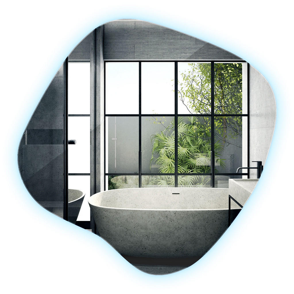 Wallfluent Led, Transparent, Glas, Organisch, 67.6x67x0.4 cm, Spiegel, Wandspiegel Wallfluent Led, Transparent, Glas, Organisch, 67.6x67x0.4 cm, Spiegel, Wandspiegel von Wallfluent